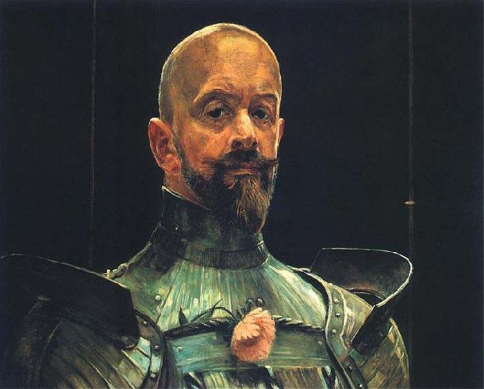 Jacek Malczewski Self-portrait in an armour. oil painting picture